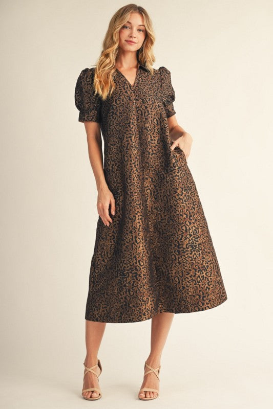 Fierce Elegance Leopard Midi Dress