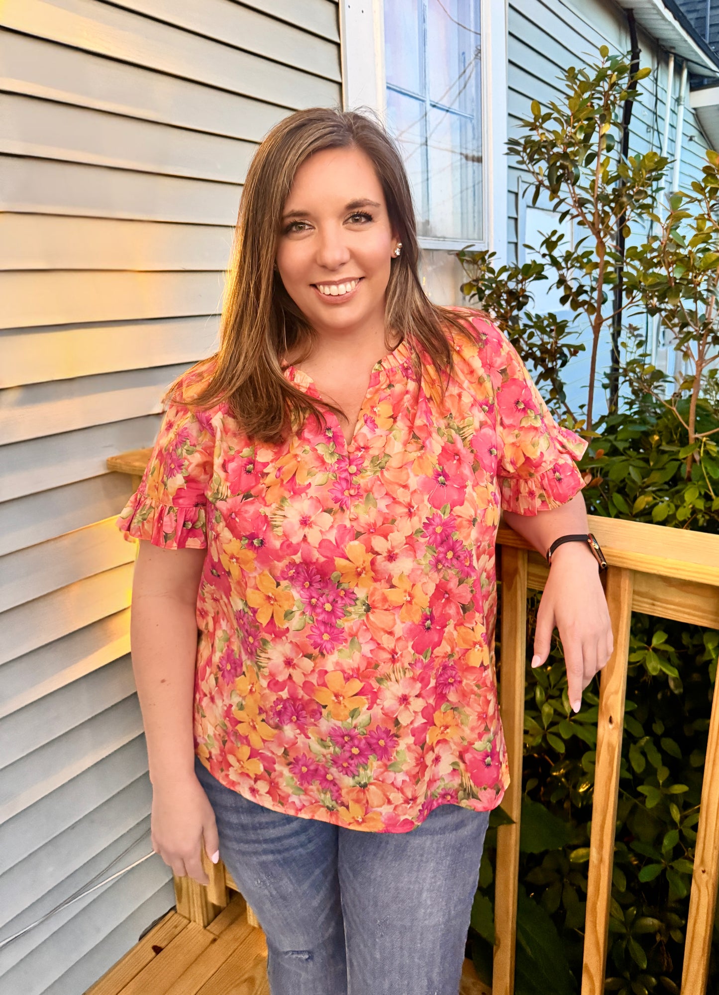 Tropical Vibes Floral Blouse