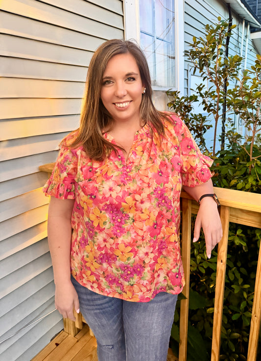 Tropical Vibes Floral Blouse