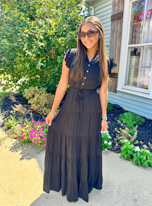 Maggie Midi Dress (Black)