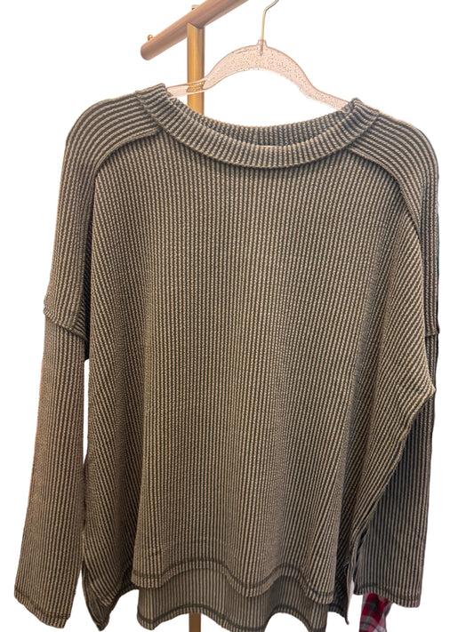 Laci Ribbed Top (Olive)