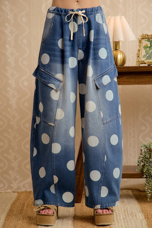 Happy Dot Barrel Jeans