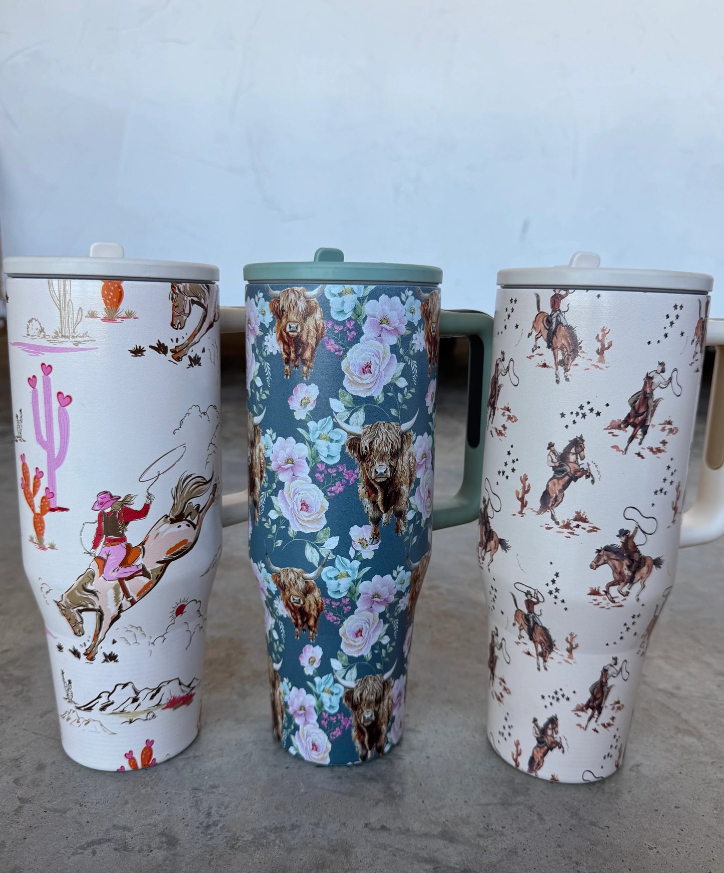 Western Floral Stainless Steel Tumblers