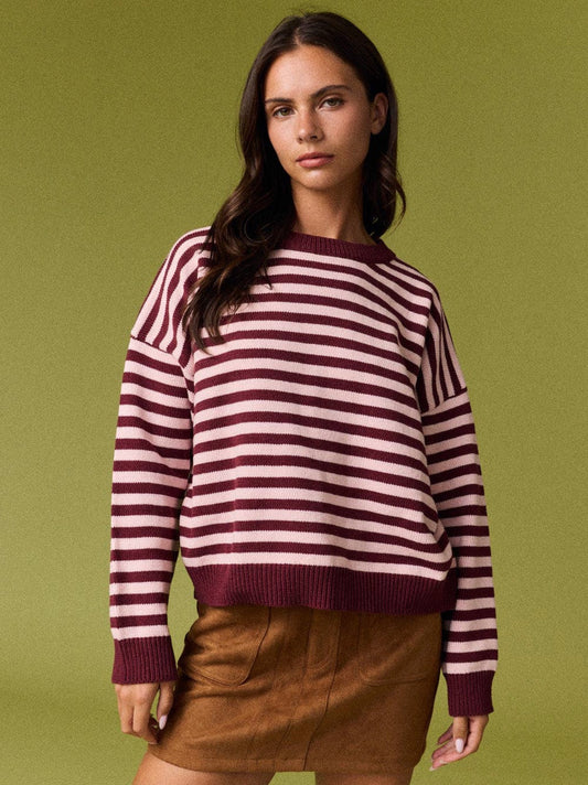 On the Horizon Sweater (Burgundy)
