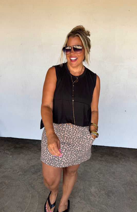 Cheetah Jogger Skirt