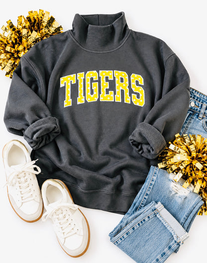 TIGERS Yellow Polka Dot Mocknecks (Black)