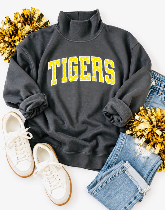 TIGERS Yellow Polka Dot Mocknecks (Black)