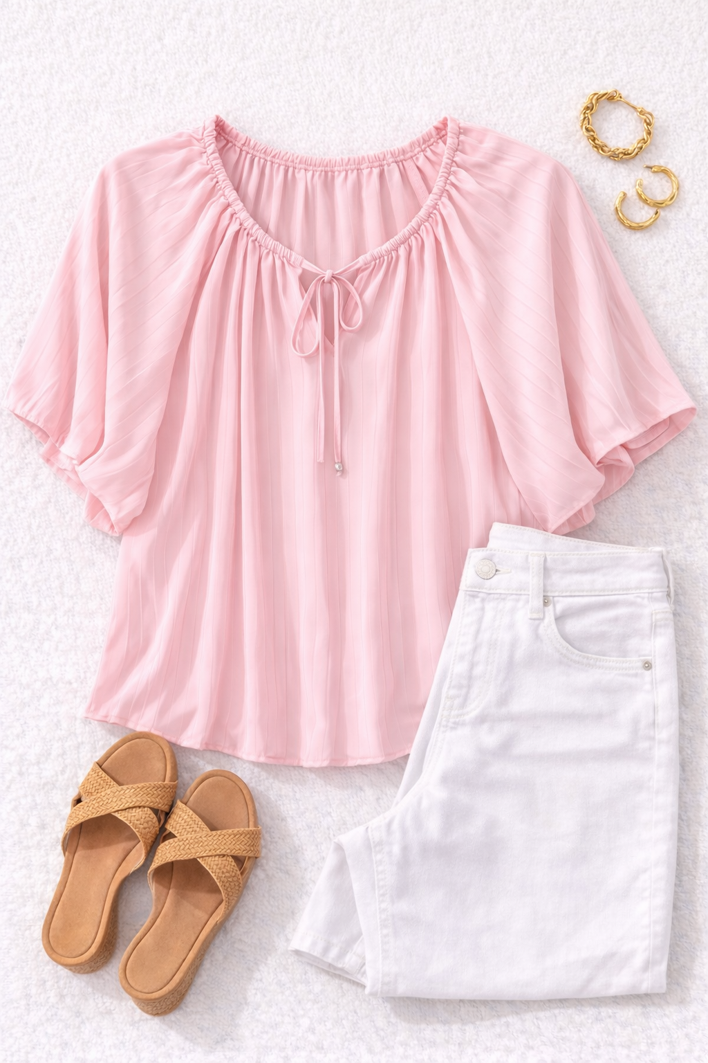 Bubble Sleeve Blouse (Pink)
