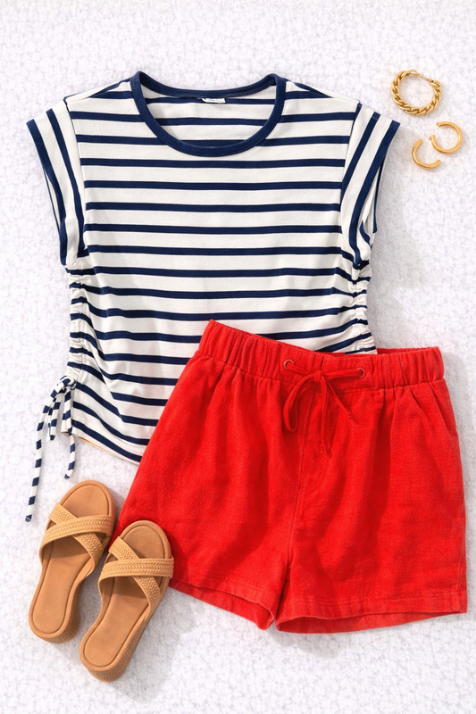 Bossy Twill Shorts (Cherry)