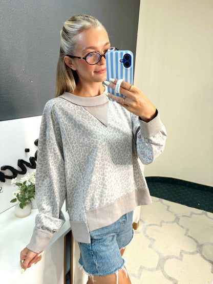 Neutral Cheetah Crewneck Pullover