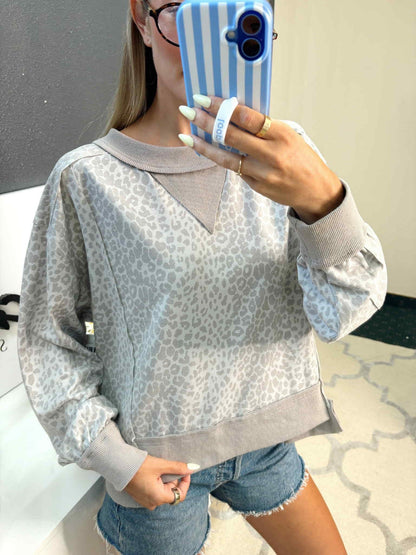 Neutral Cheetah Crewneck Pullover