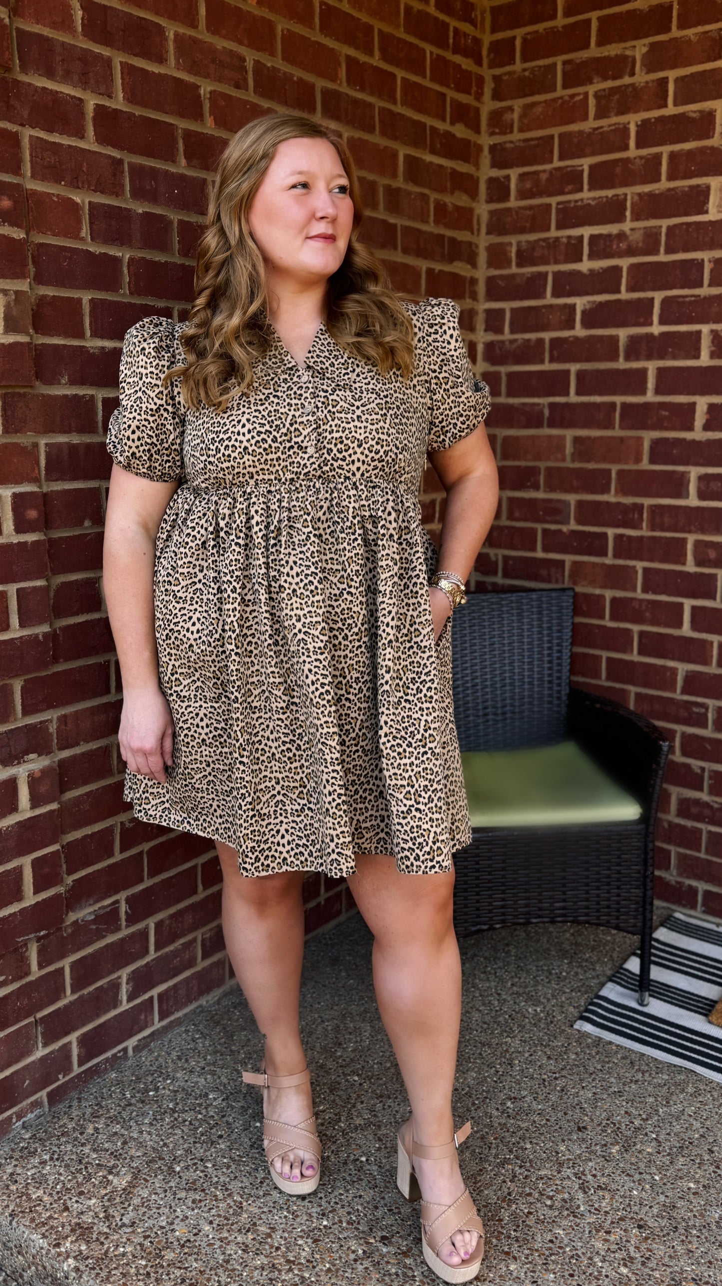 Cheetah Print Babydoll dress