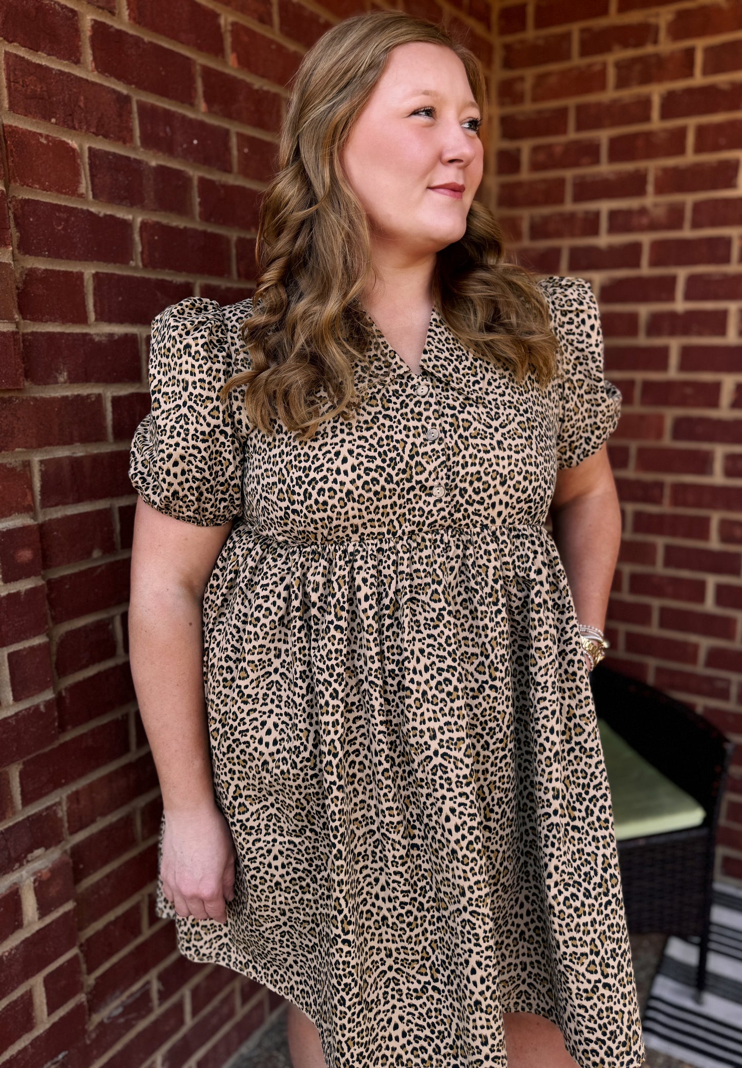Cheetah Print Babydoll dress