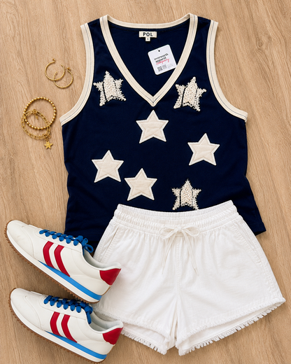 Star Patch Top (Navy)
