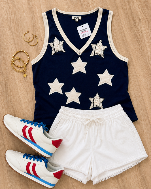 Star Patch Top (Navy)