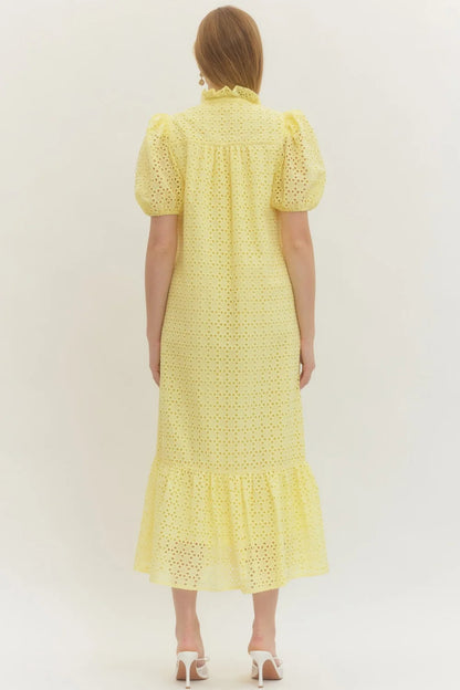 Pretty Please Eyelet Maxi (Yellow)