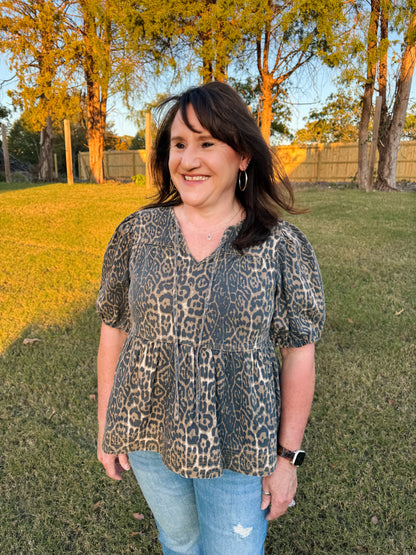 Love Sam Top in Cheetah