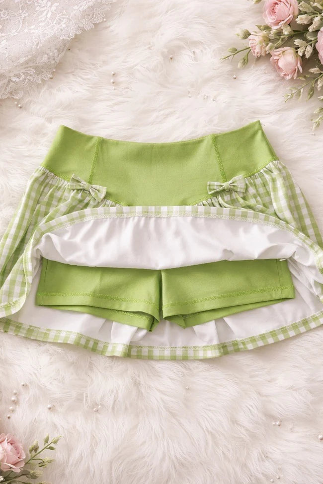 Everday Gingham Tennis Skort (Pink)