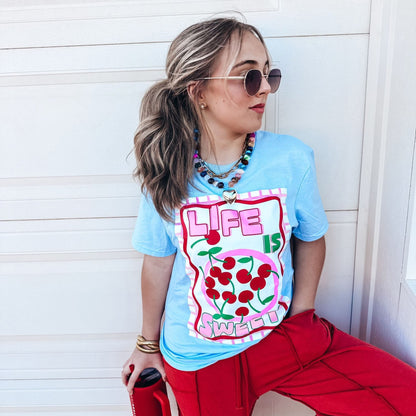 Life Is Sweet Graphic Tee (Blue)