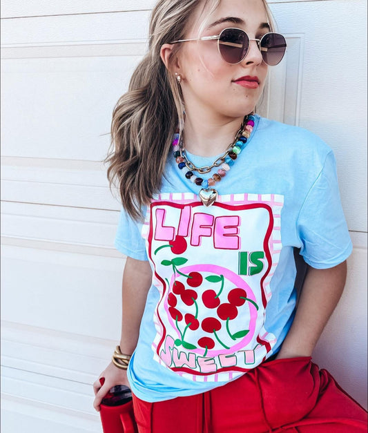 Life Is Sweet Graphic Tee (Blue)