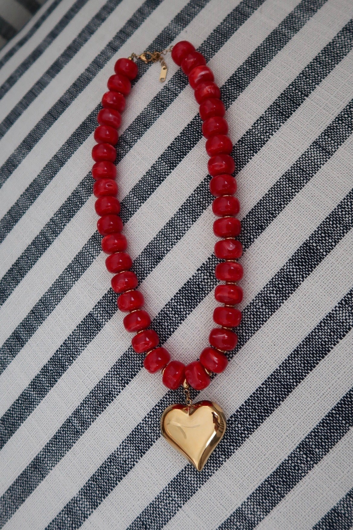 Happy Heart Necklace By Chansutt (Red)