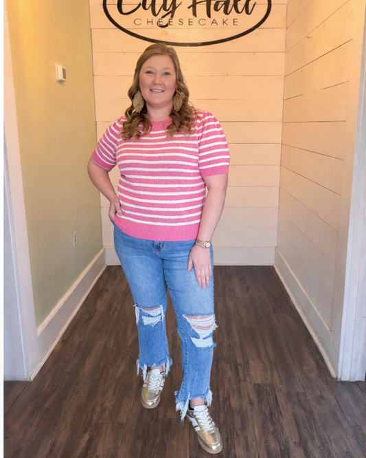 Pink Dreams Striped Knit