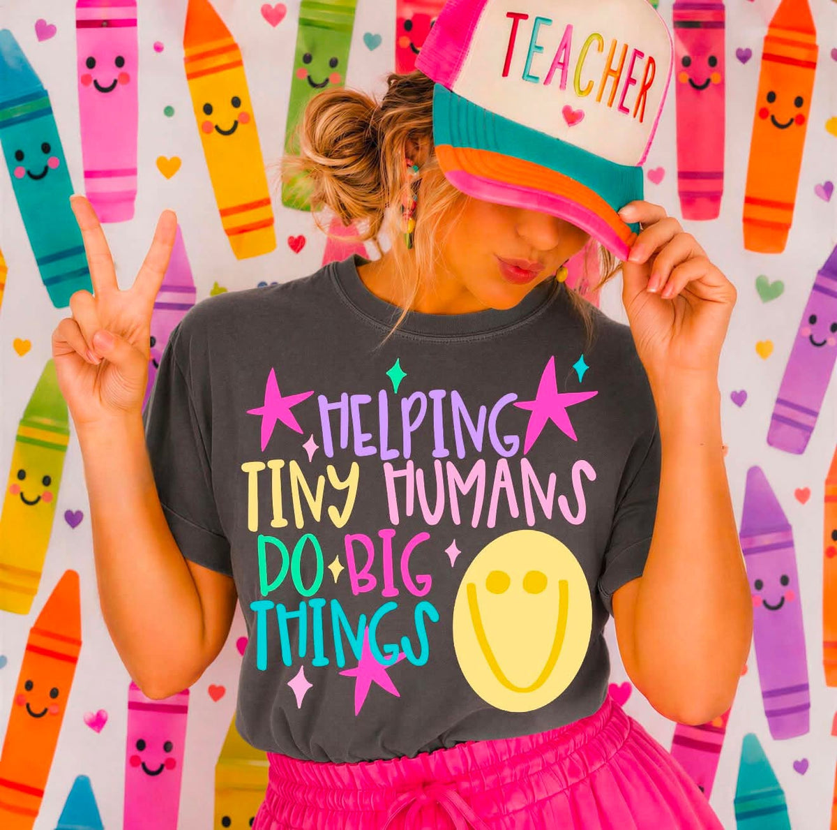 Helping Tiny Humans Graphic Tee (Grey)