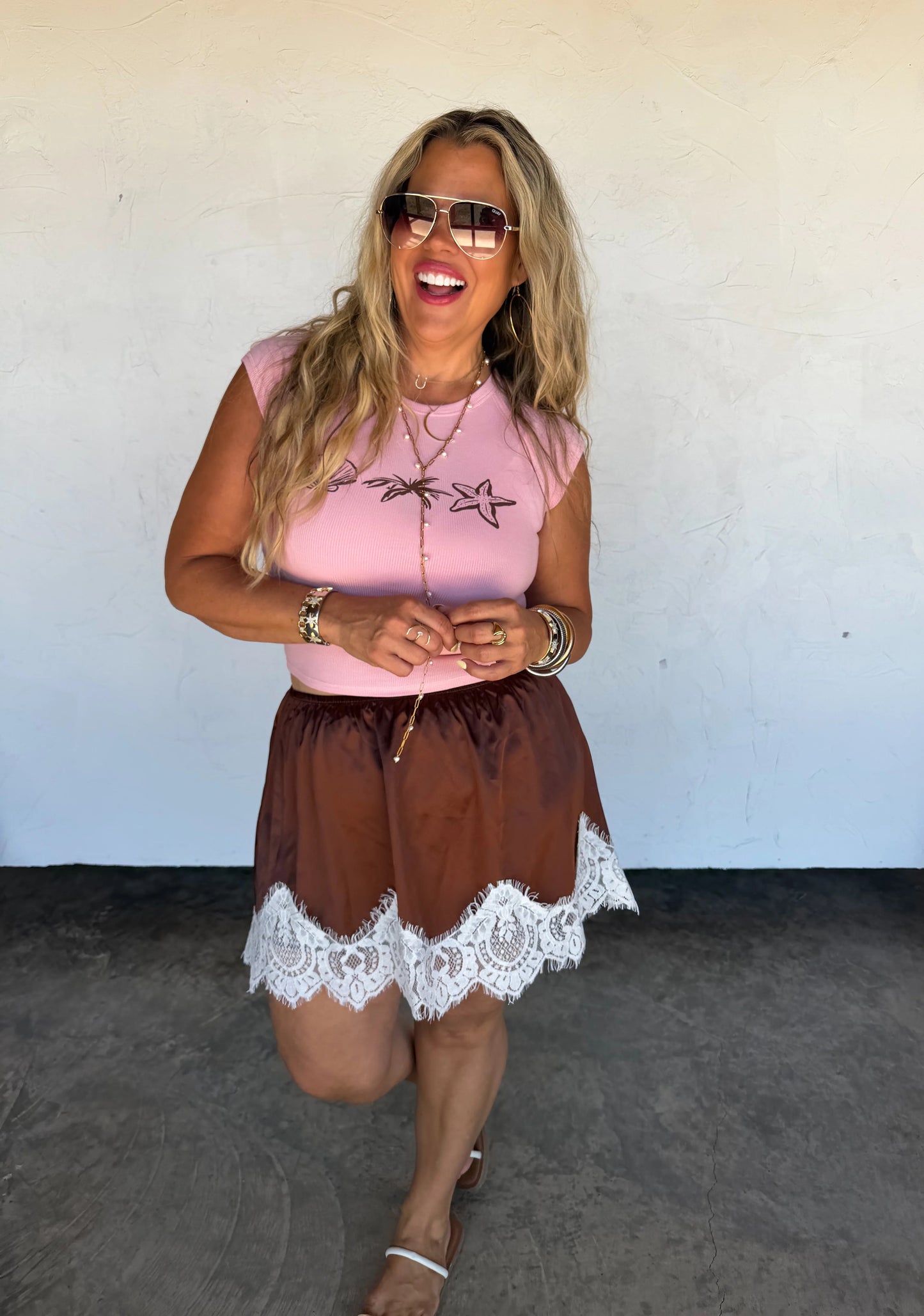 Pretty Little Lace Skirt (Brown)