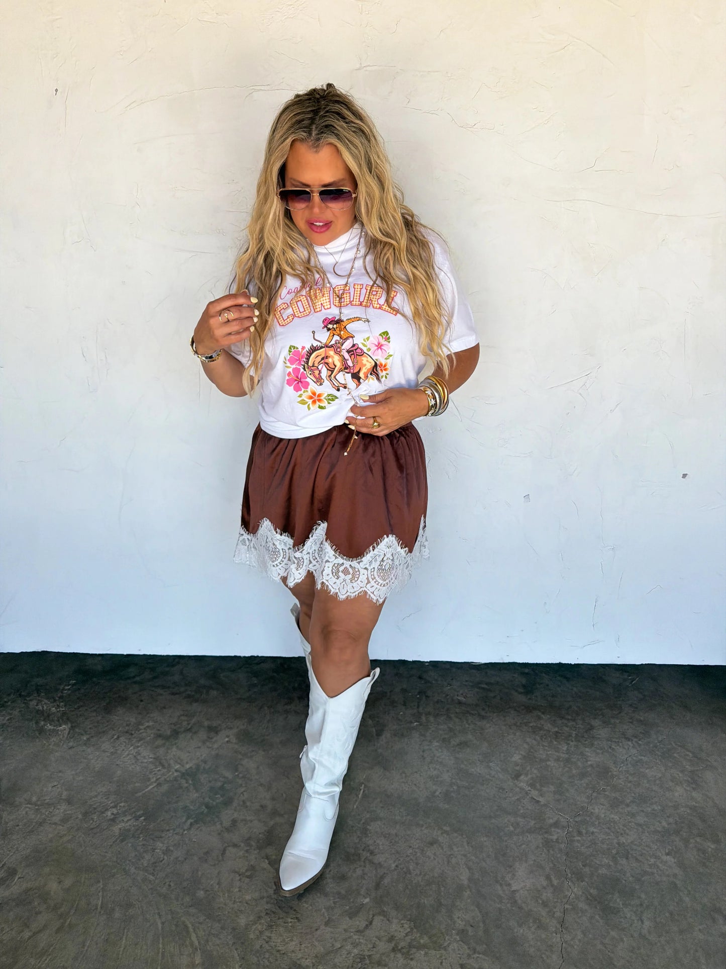 Pretty Little Lace Skirt (Brown)