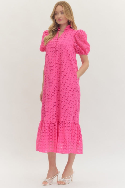 Pretty Please Eyelet Maxi (Pink)