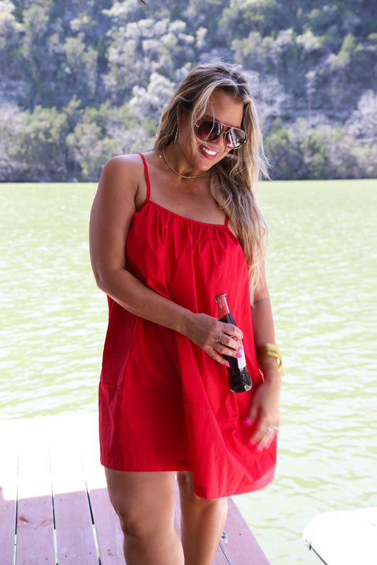 Dockside Darling Dress (Red)
