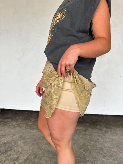 Wild Lace Skirt (Khaki)