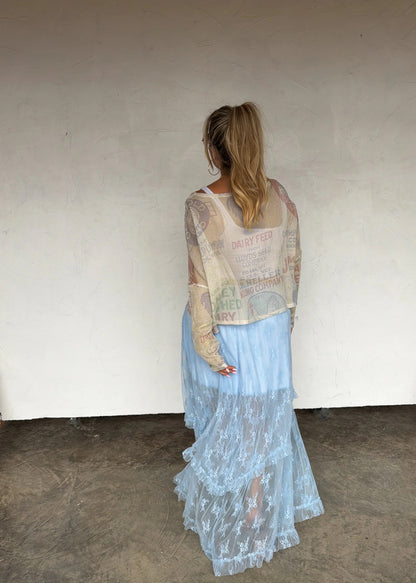 Blooming Maxi Skirt (Blue)