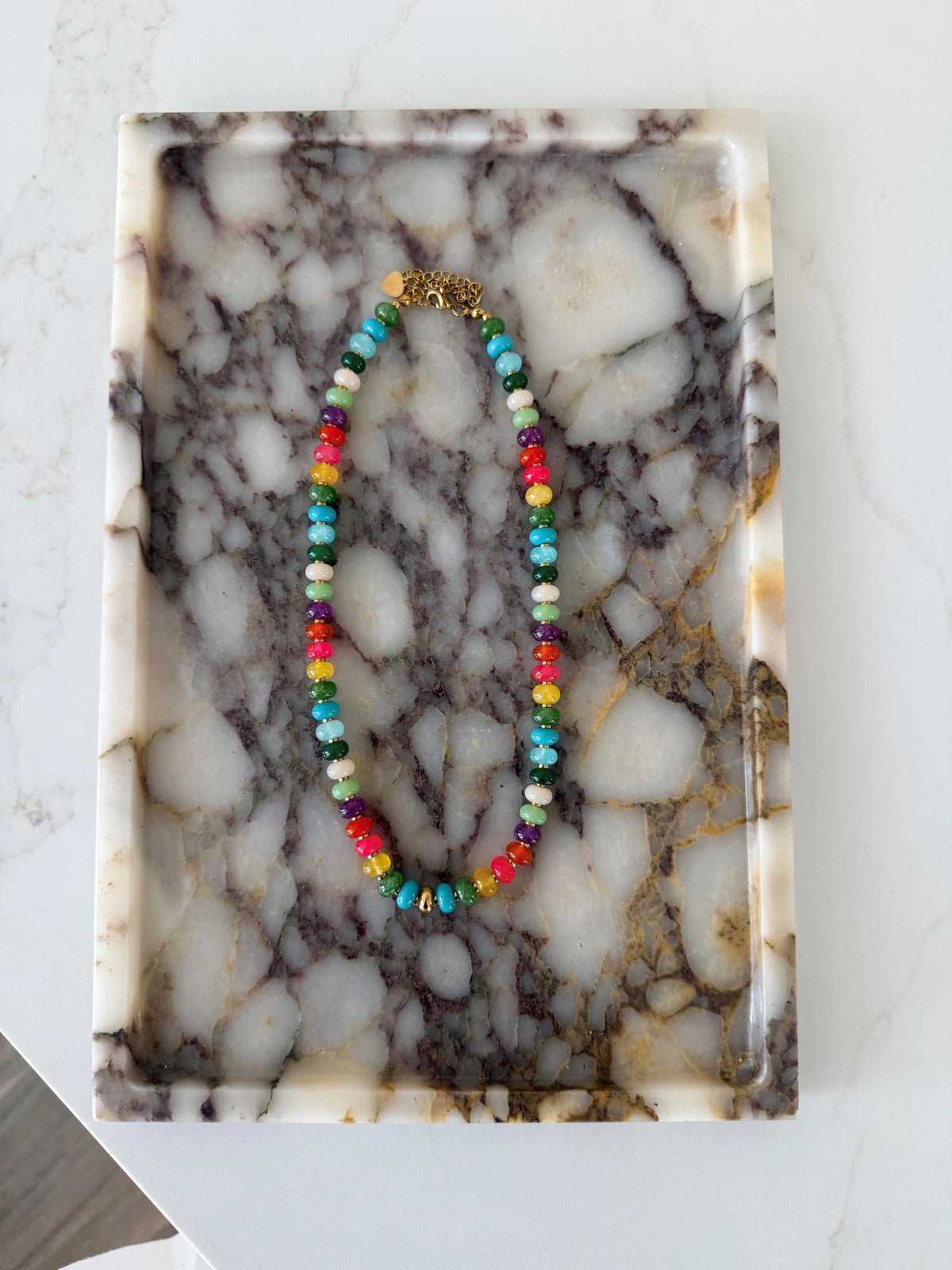 Hazel Beaded Necklace (Rainbow)