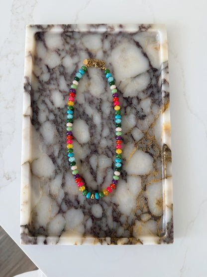 Hazel Beaded Necklace (Rainbow)