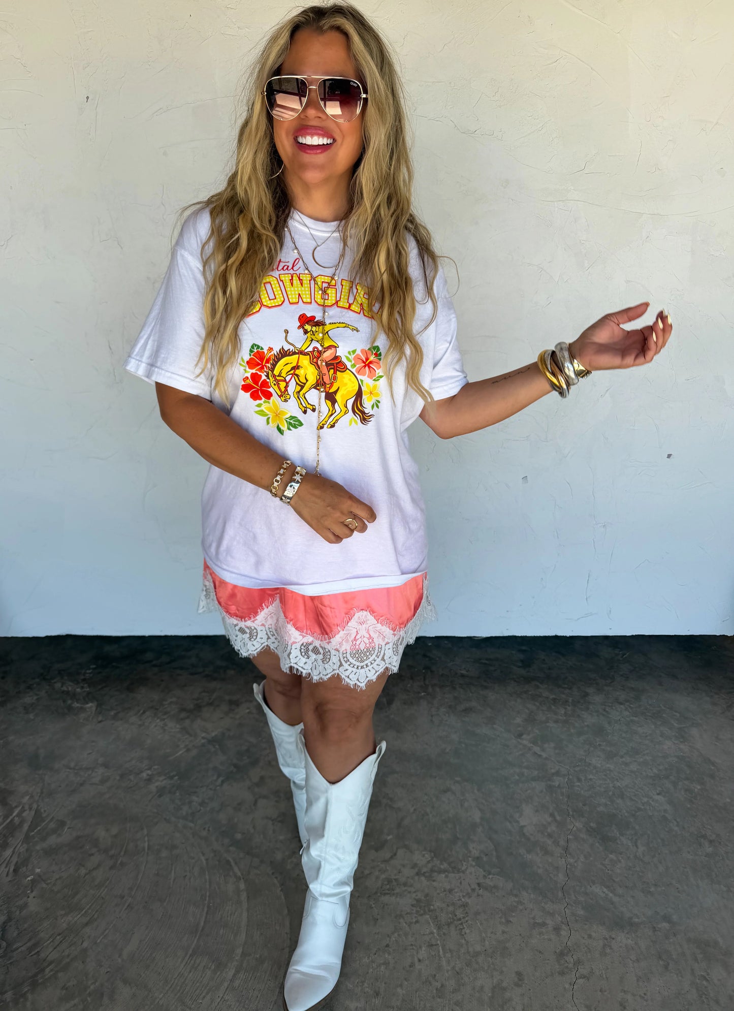 Pretty Little Lace Skirt (Coral)