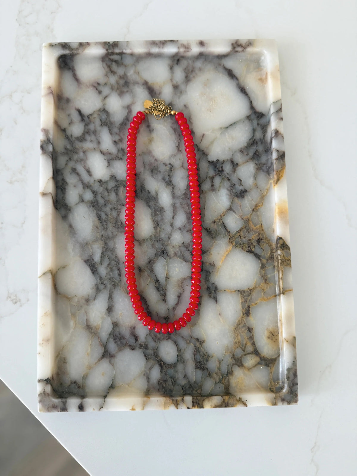 Hazel Beaded Necklace (Red)