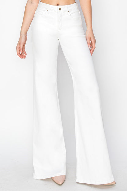 Risen Tummy Control HIgh Rise Jeans (White) PLUS