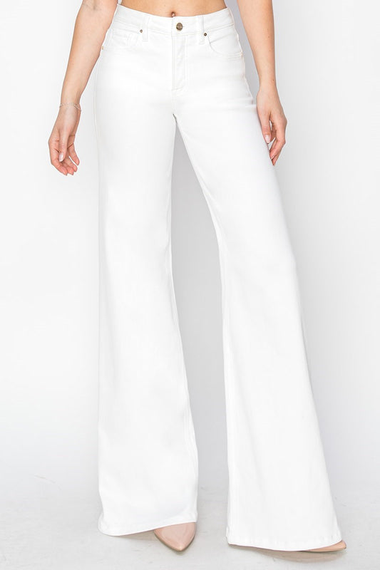 Risen Tummy Control HIgh Rise Jeans (White) PLUS
