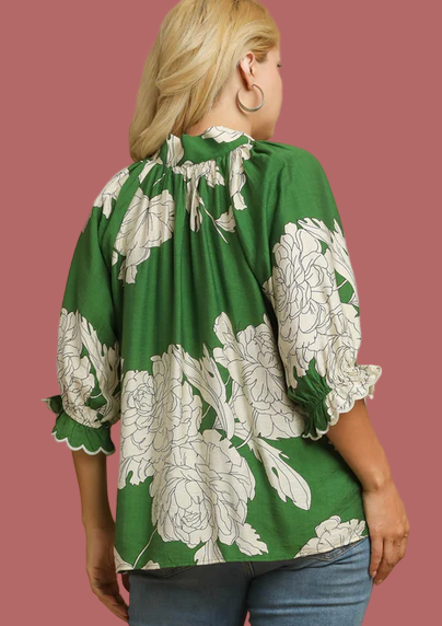 Verdant Floral Top (Green)