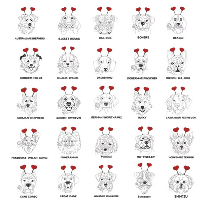 Valentine's Pup Embroidered Pullover: Custom 10-14 TAT