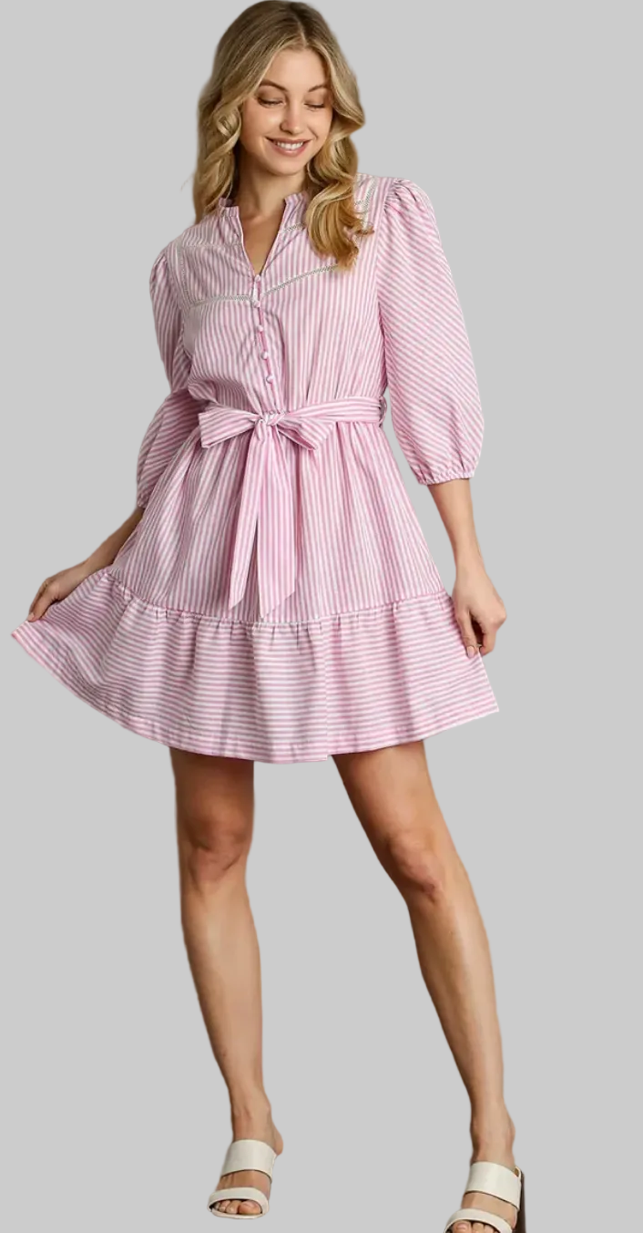 Spring Forward Mini Dress ( Pink)
