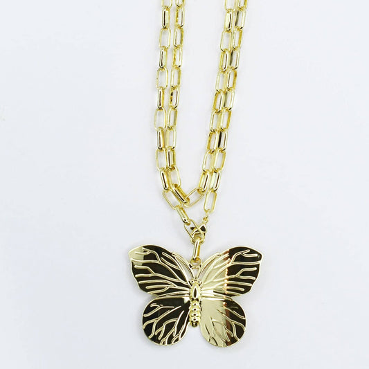 Wings of Grace Double Chain Necklace