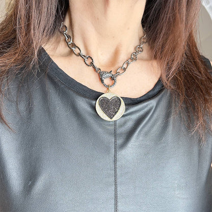 Debby Rope Chain Heart  Necklace