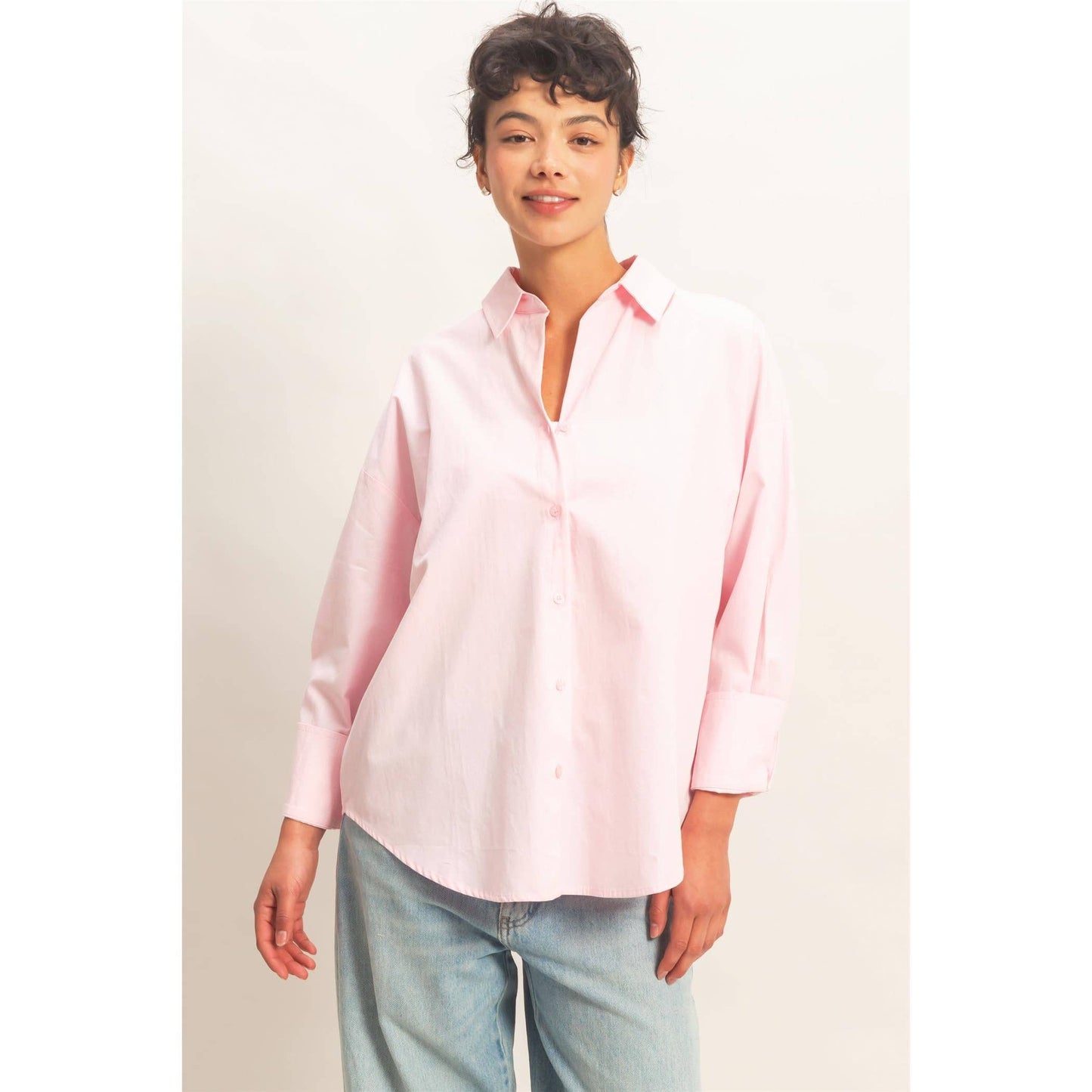 Button It Poplin Shirt (Pink)