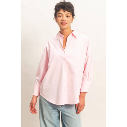 Button It Poplin Shirt (Pink)