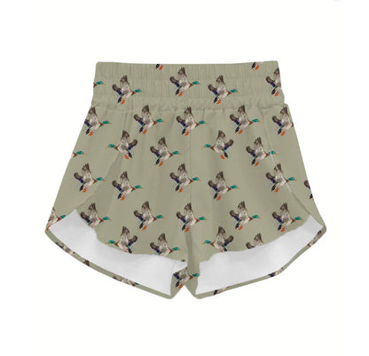 Athletic Duck Print Shorts (Green)