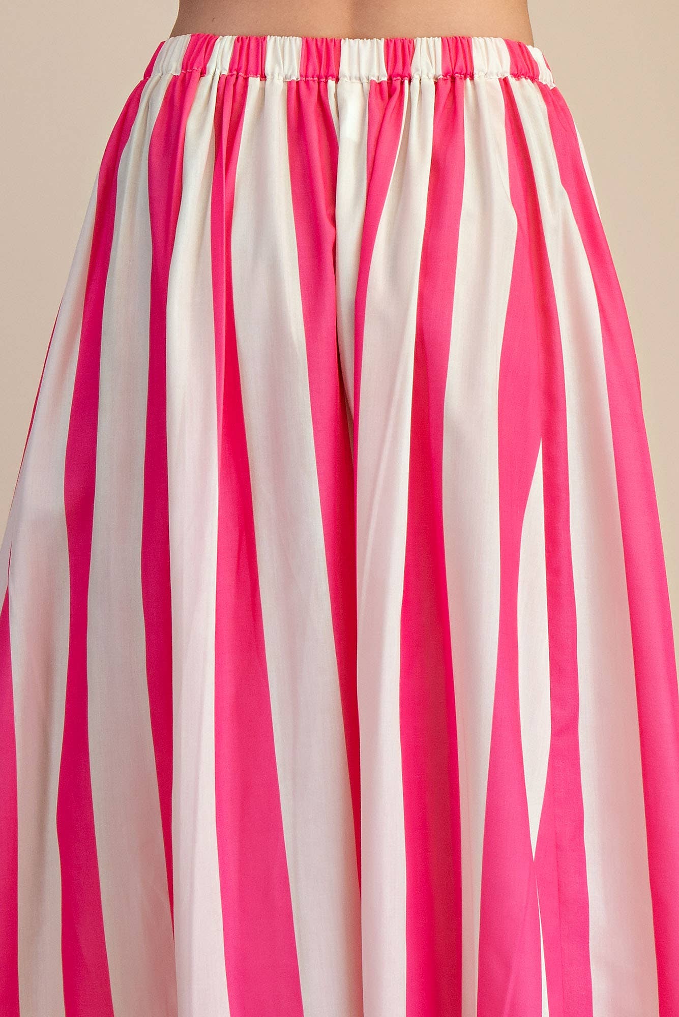 Stripe Flare Maxi Skirt (Pink)