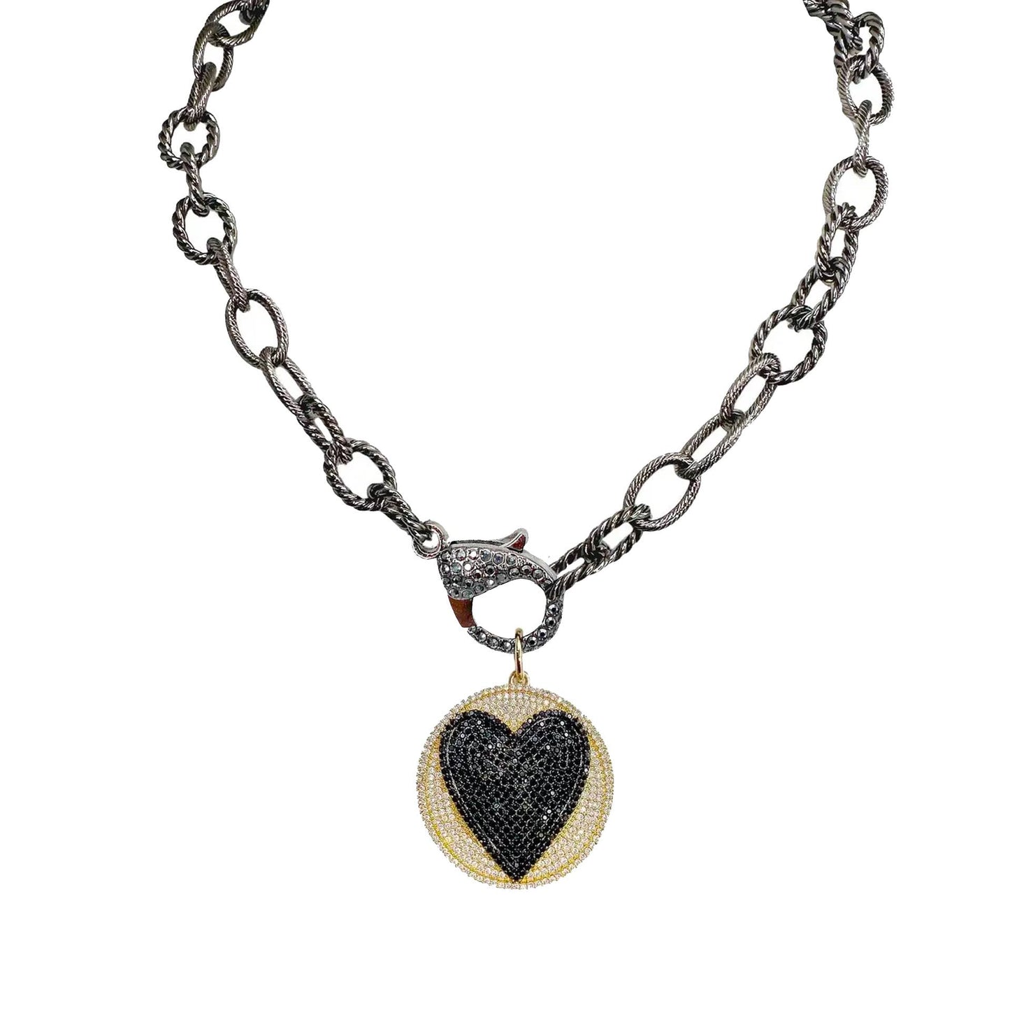 Debby Rope Chain Heart  Necklace