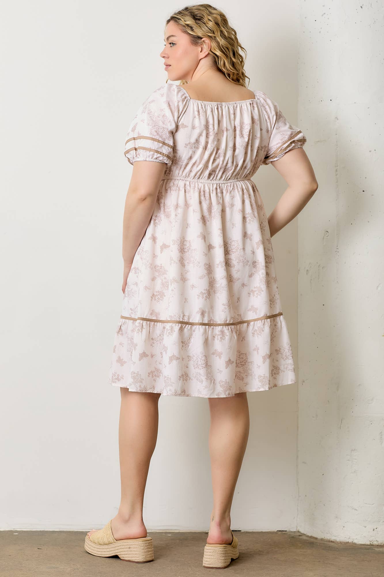 Mallory Floral Bubble Sleeve Mini  Dress
